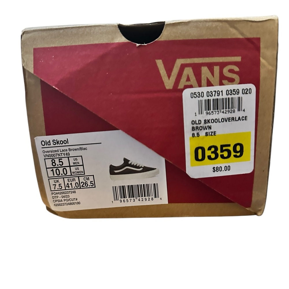 NIB NWT Vans OLD SKOOL OVERSIZED LACE Brown Suede Sneaker Shoe UNISEX M 8.5 W 10 - Picture 5 of 16